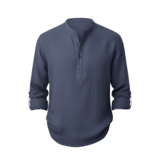 CAPRI LINEN SUMMER SHIRT NAVY BLUE