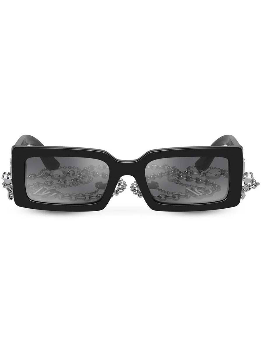 Zebra rectangle-frame sunglasses