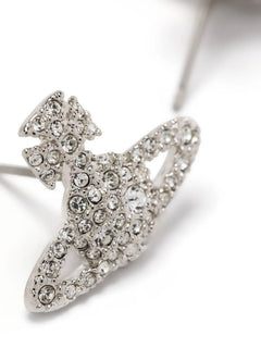 crystal-embellished logo stud earring