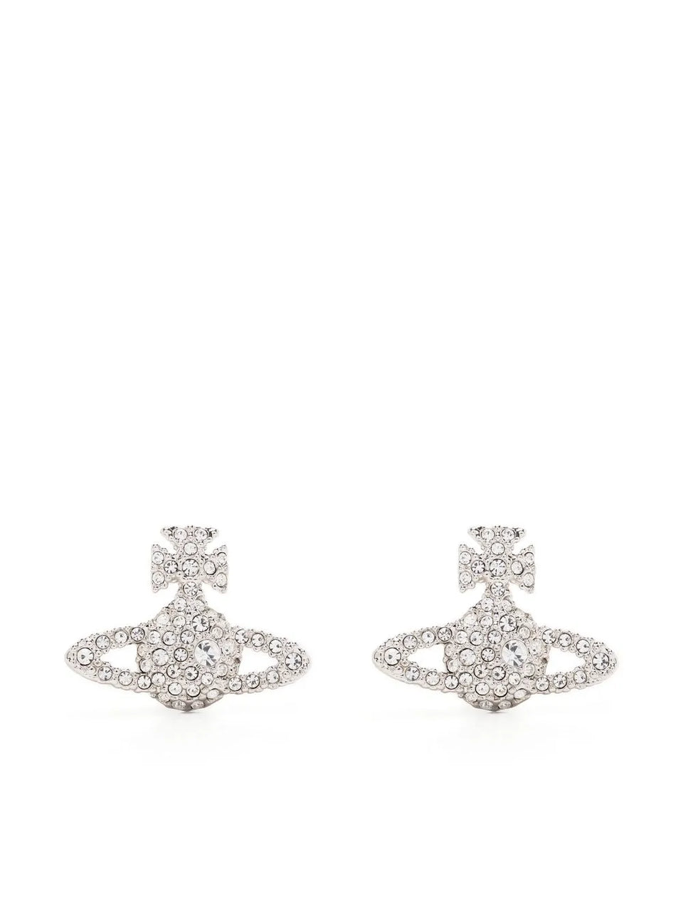 crystal-embellished logo stud earring