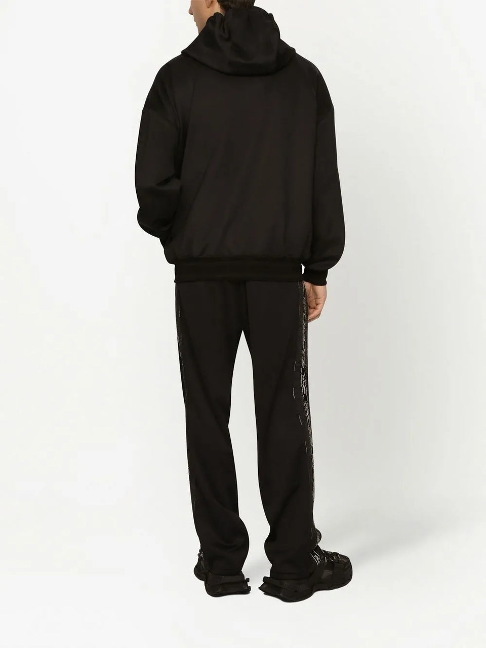 logo-plaque reversible hooded jacket