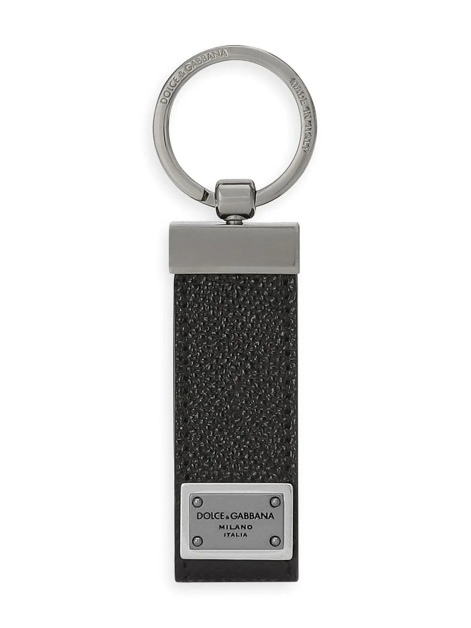 logo-tag leather keyring