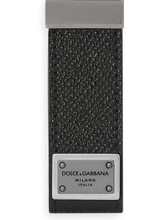 logo-tag leather keyring