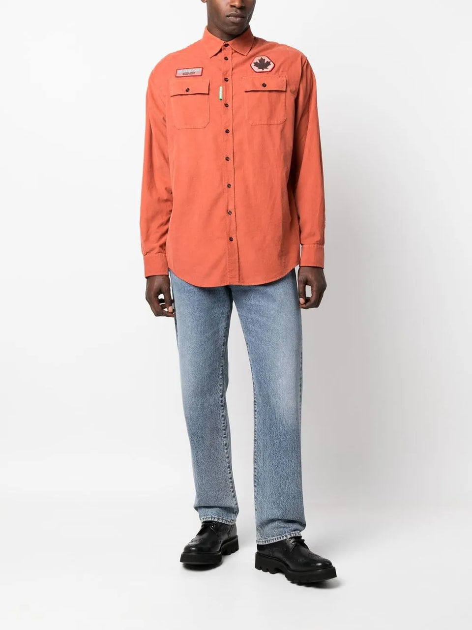 logo-patch long sleeve shirt
