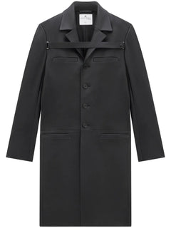 single-breasted leather coat