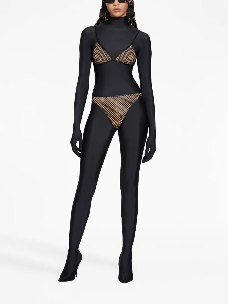 mesh-detail triangle bra
