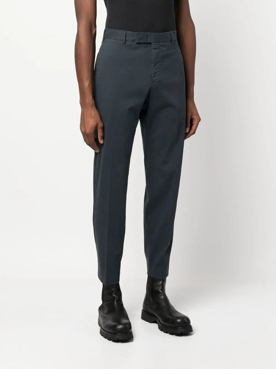feather-detail chino trousers