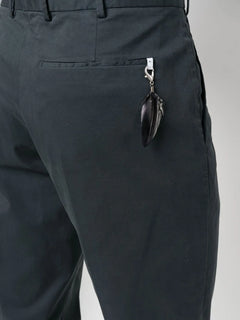 feather-detail chino trousers