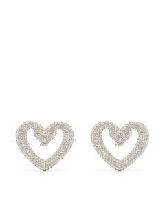 Una crystal-embellished clip earrings
