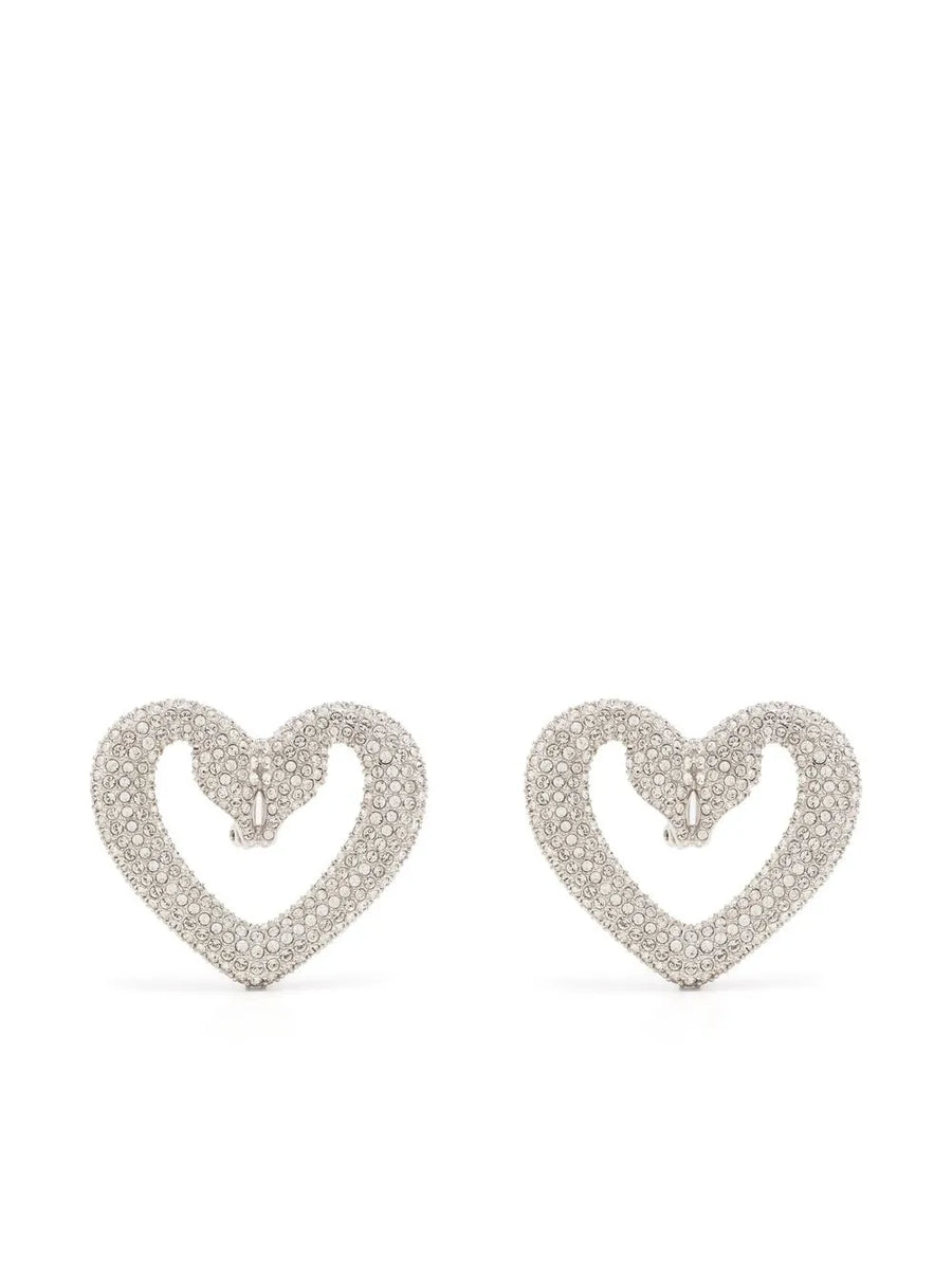 Una crystal-embellished clip earrings