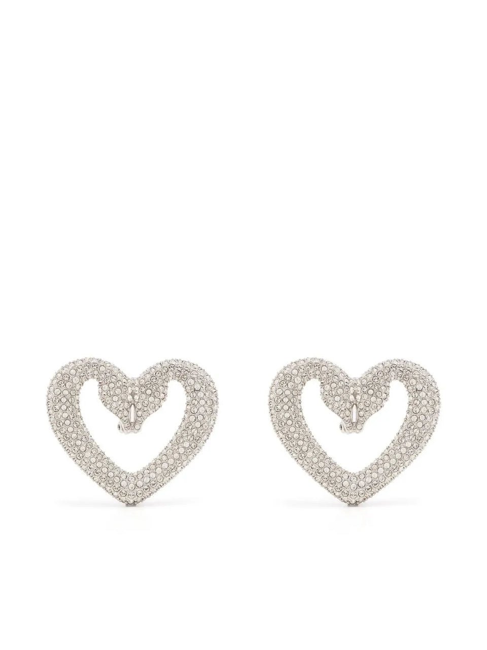 Una crystal-embellished clip earrings