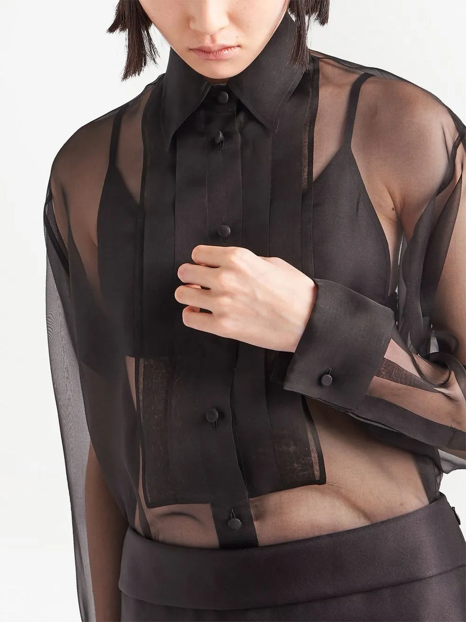 sheer organza shirt