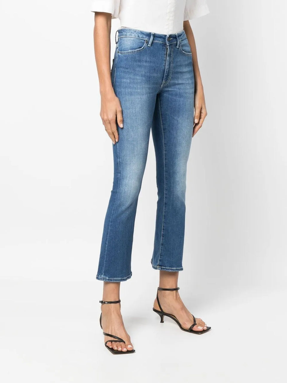 high-waisted bootcut jeans