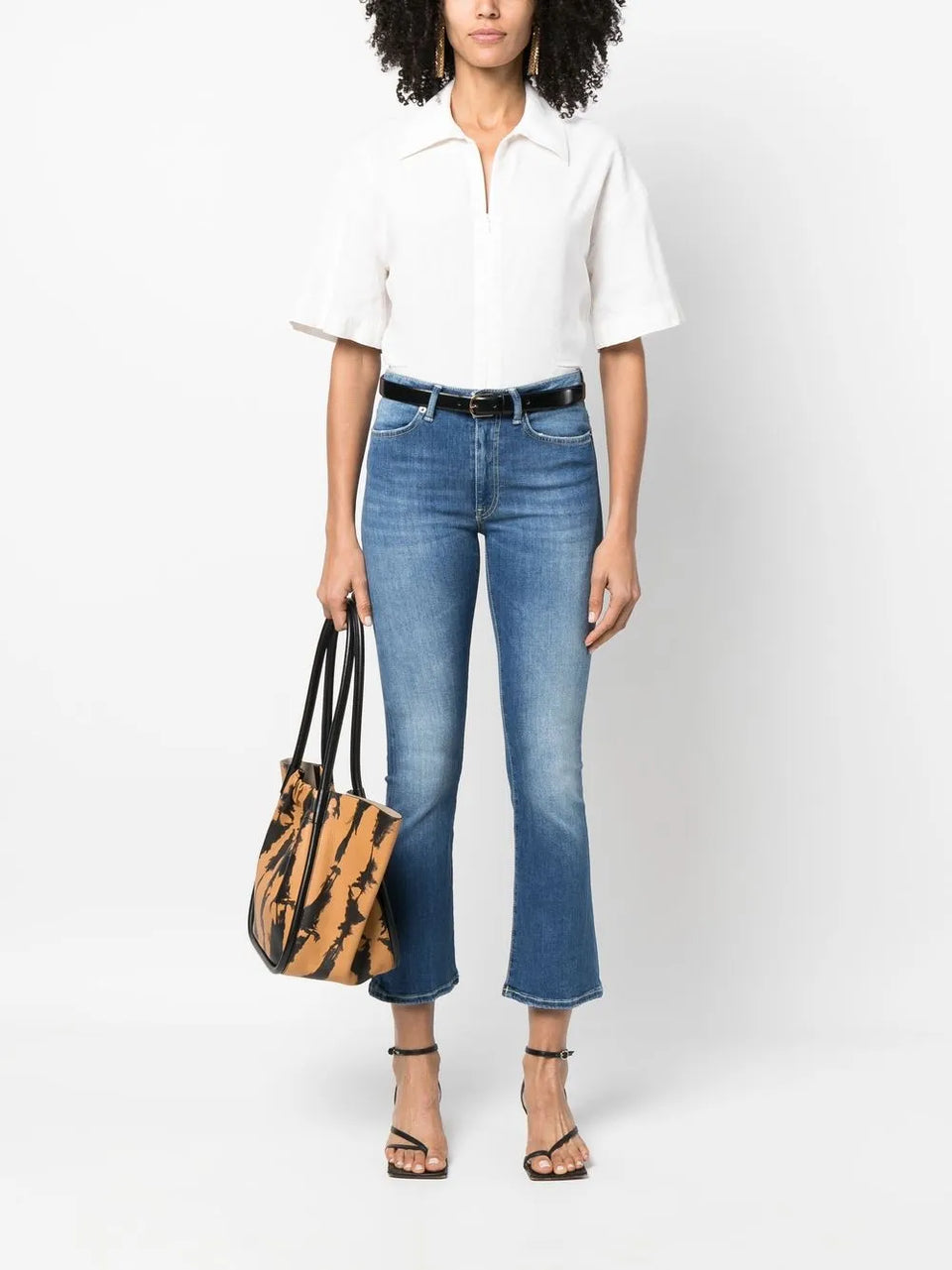 high-waisted bootcut jeans