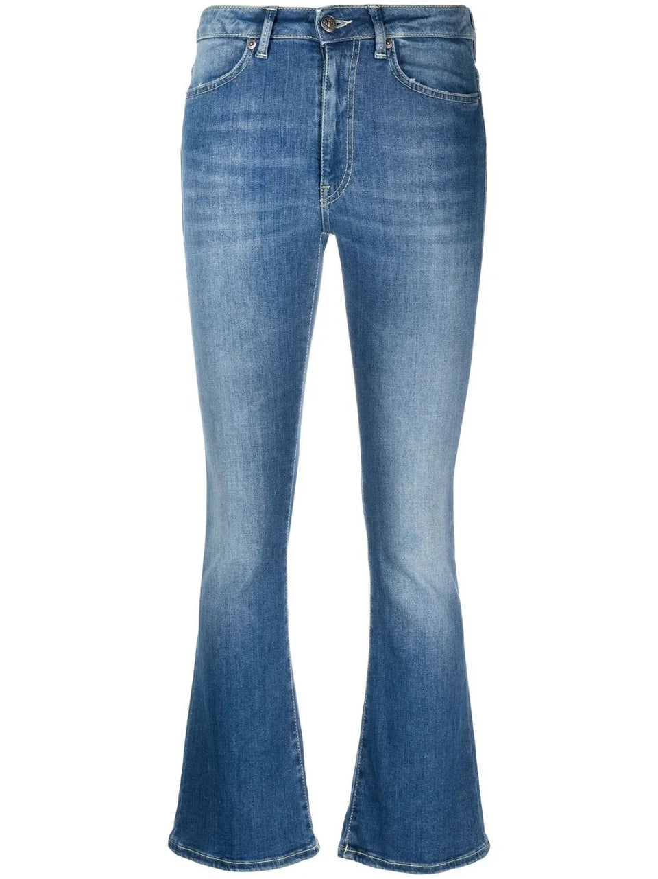 high-waisted bootcut jeans