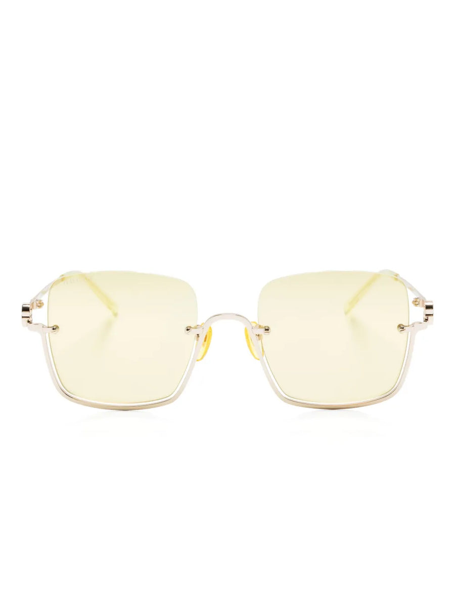square mirrored-lense sunglasses