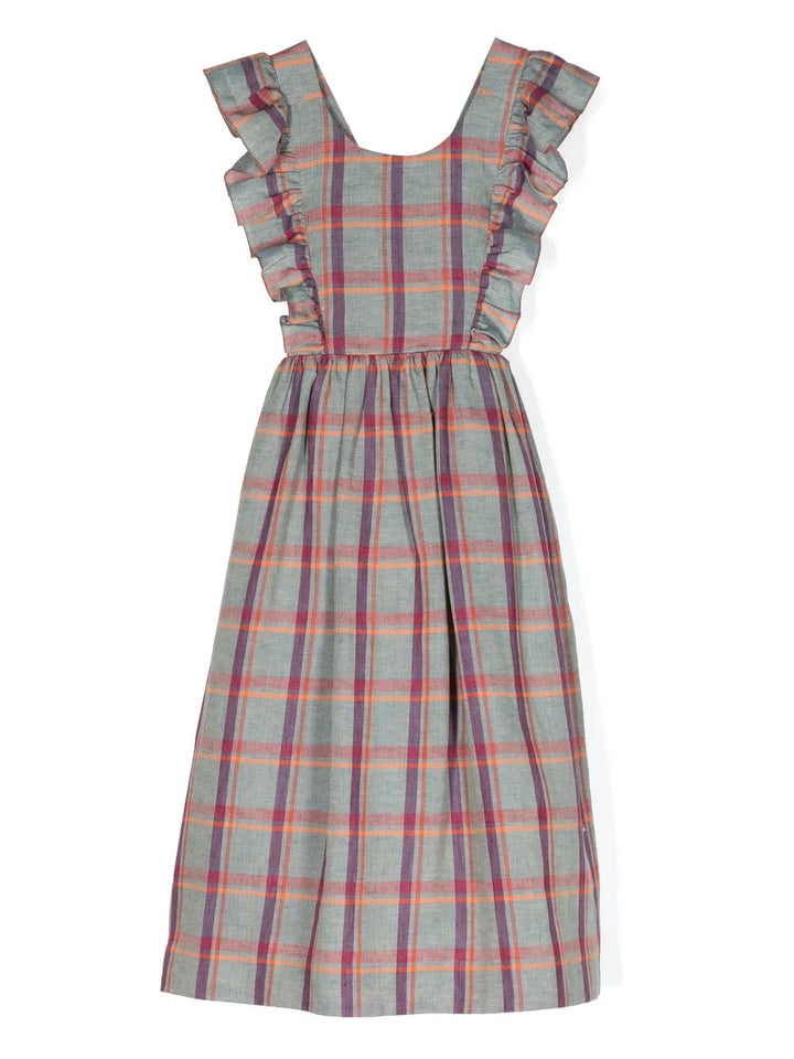 Carole checked linen dress
