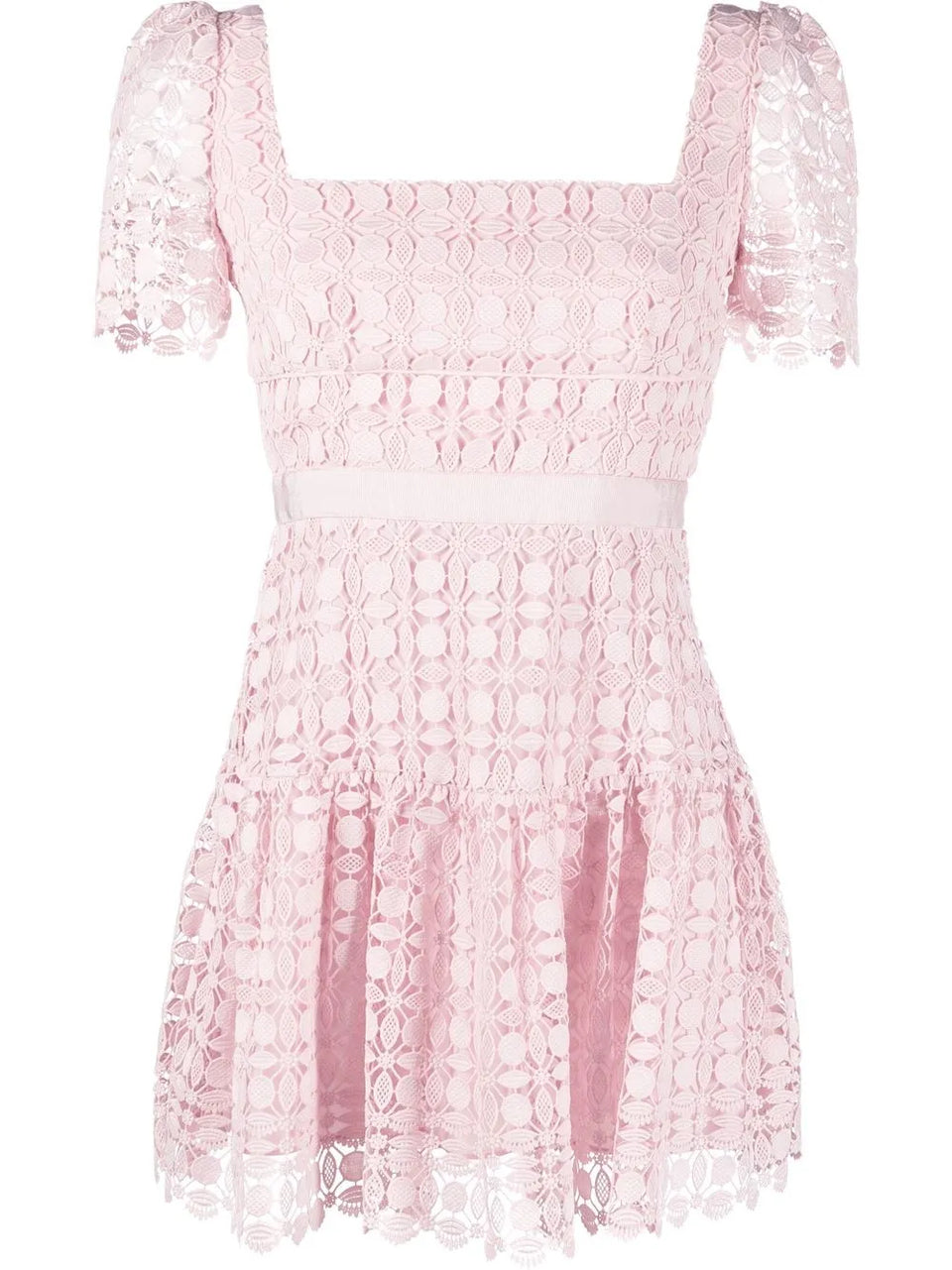 lace-detail short-sleeved mini dress