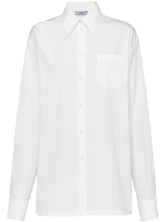 triangle-logo poplin shirt
