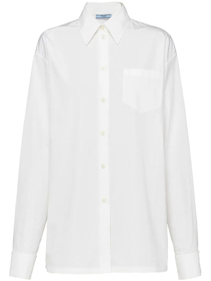 triangle-logo poplin shirt