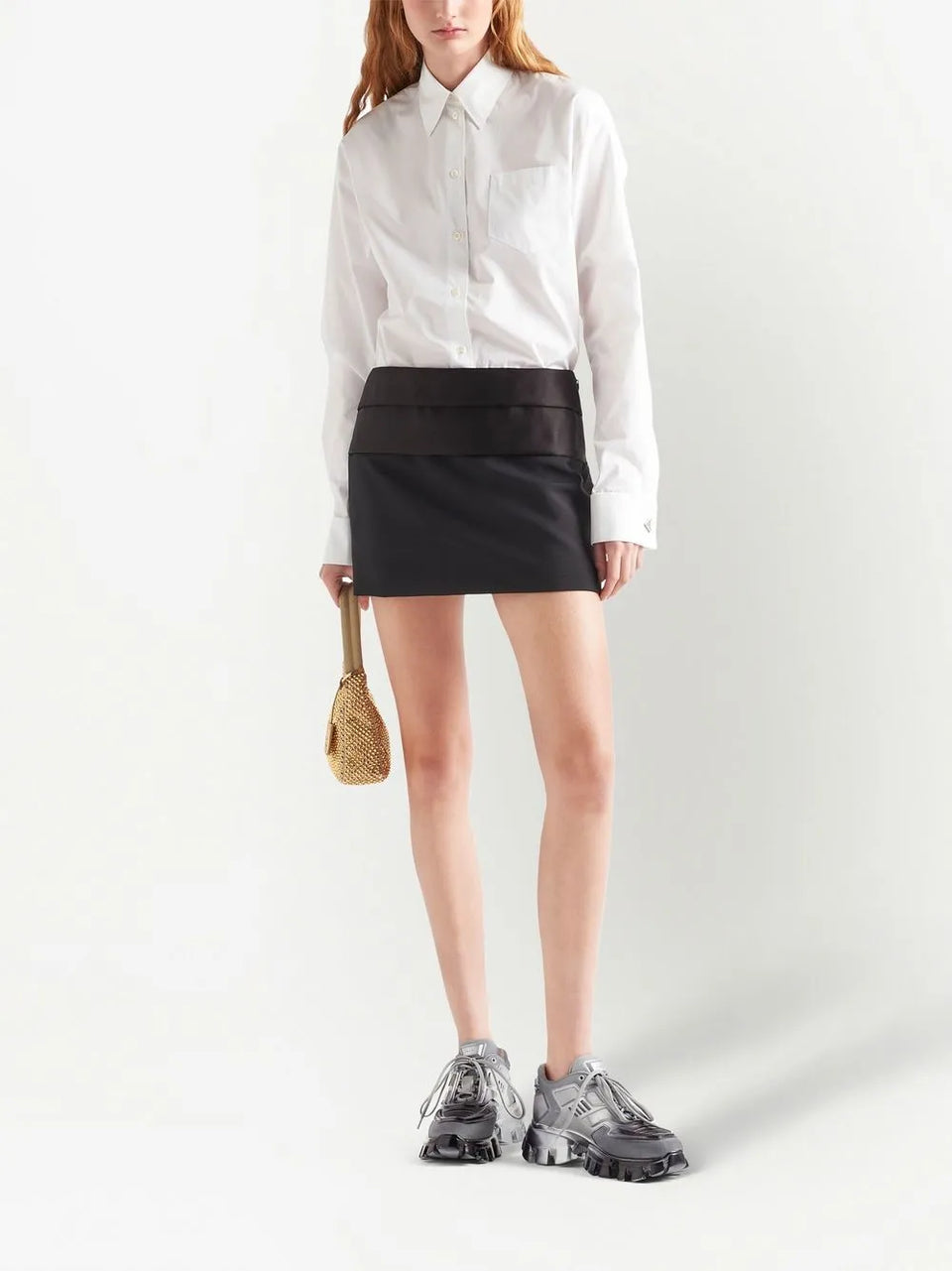 triangle-logo poplin shirt