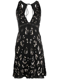 sequin-embellished open-back dress