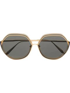 rounded hexagonal-frame sunglasses