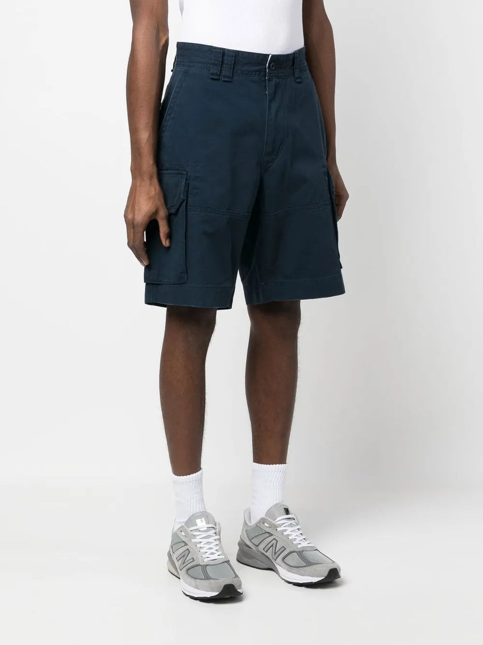 logo-patch cotton cargo shorts