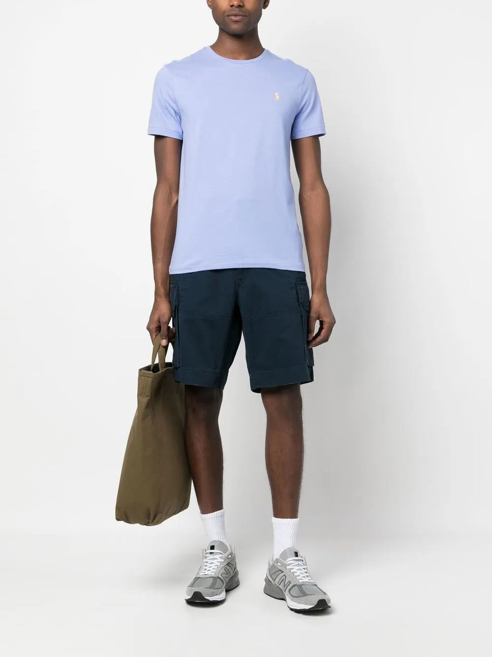 logo-patch cotton cargo shorts
