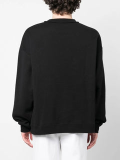 glittery logo crew neck sweatshirt