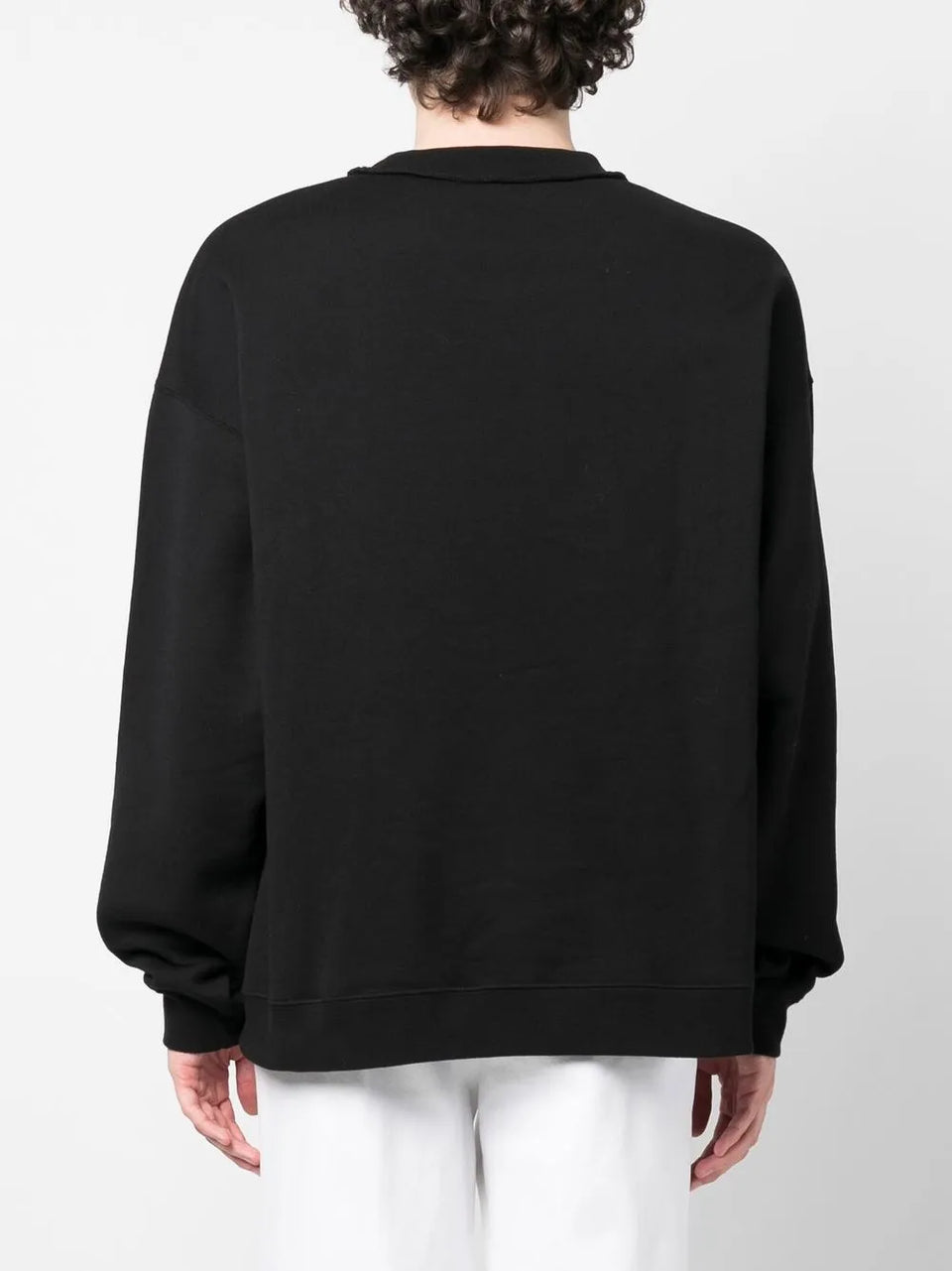 glittery logo crew neck sweatshirt