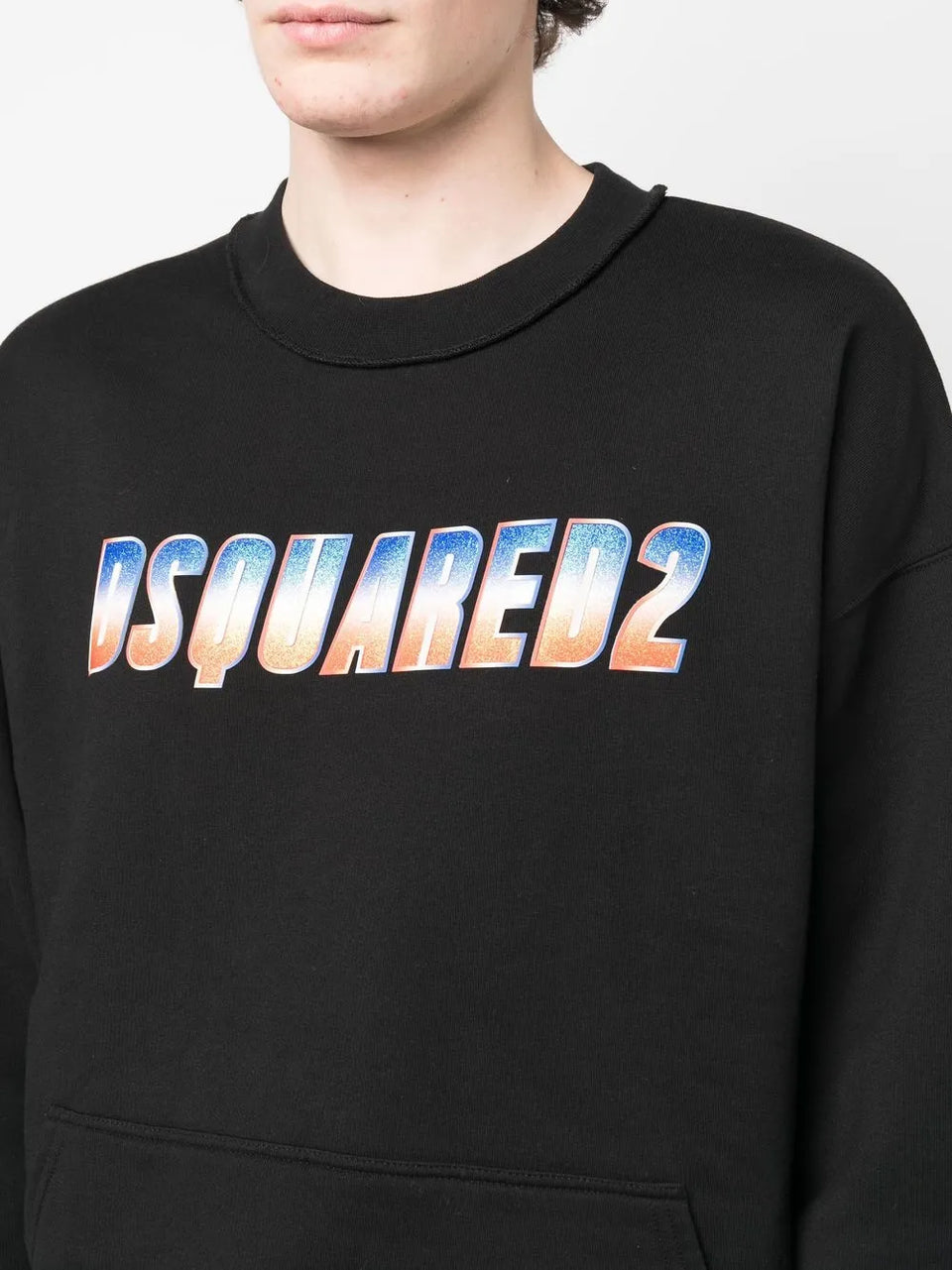 glittery logo crew neck sweatshirt
