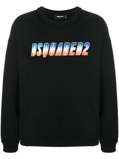 glittery logo crew neck sweatshirt