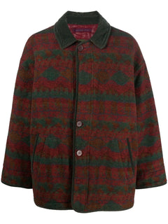 1980s argyle pattern wool coat