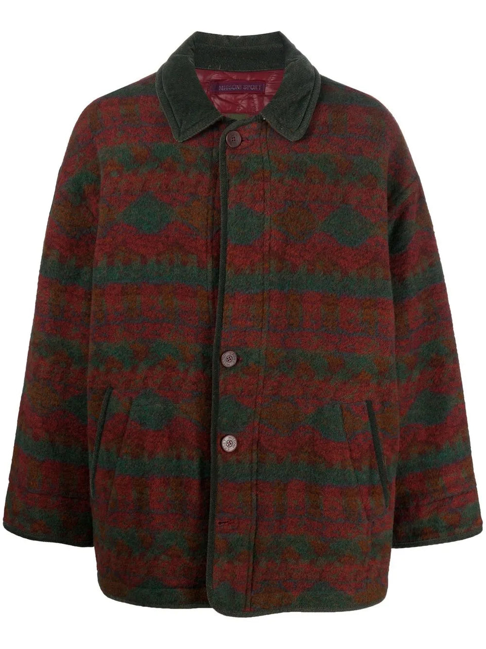 1980s argyle pattern wool coat