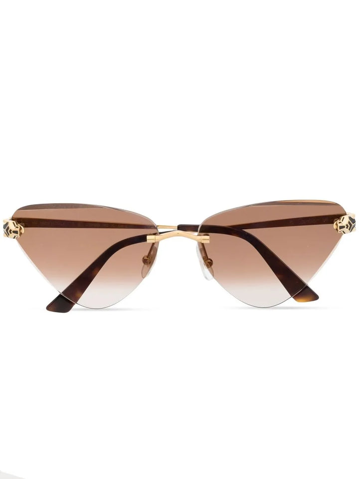 panther-plaque cat-eye sunglasses
