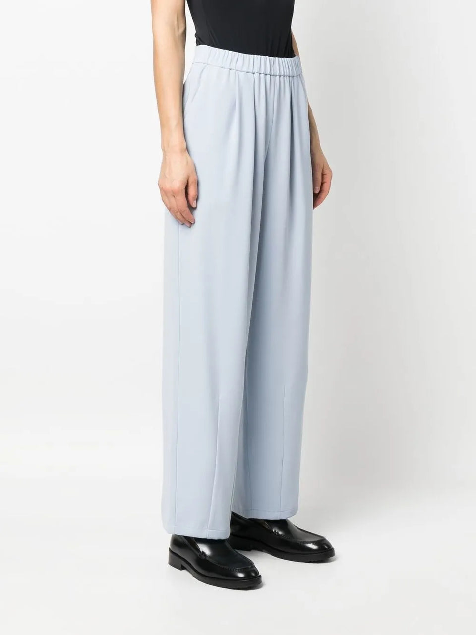 pleat-detail straight-leg trousers