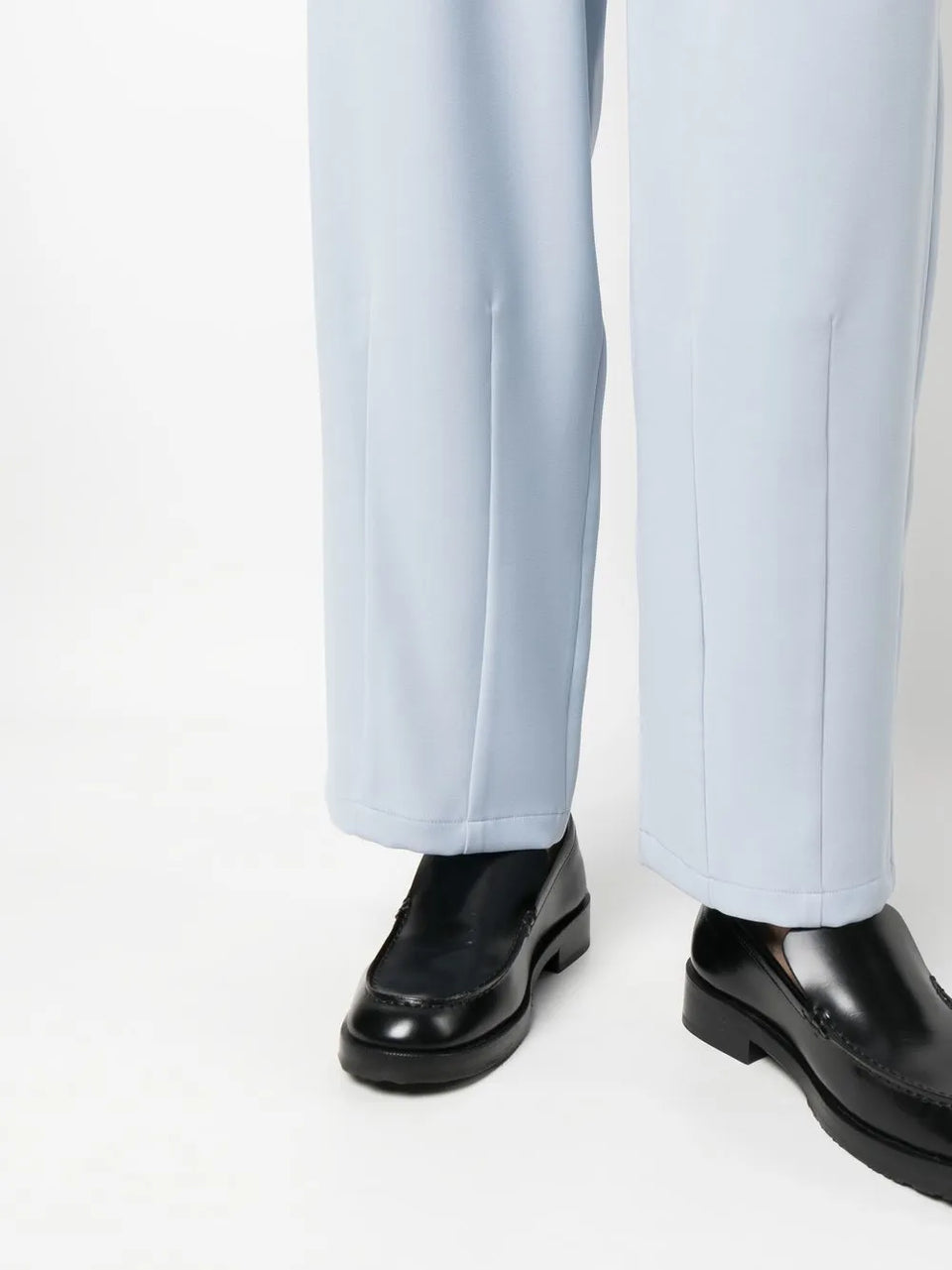 pleat-detail straight-leg trousers