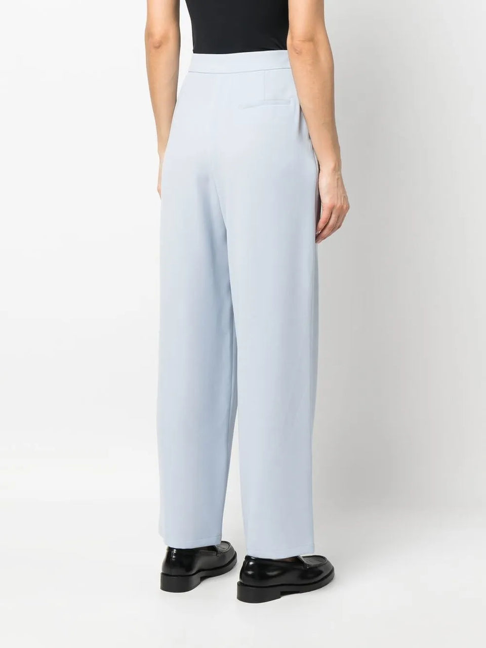 pleat-detail straight-leg trousers