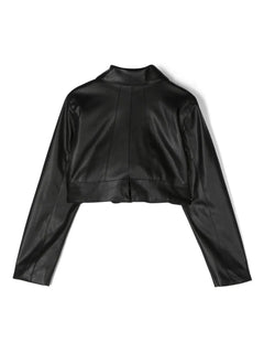 logo-embroidered biker jacket