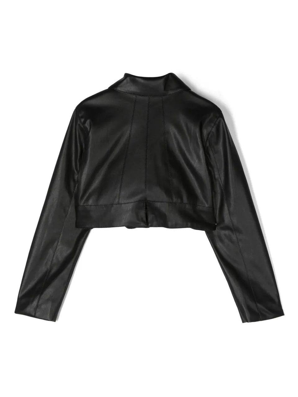 logo-embroidered biker jacket