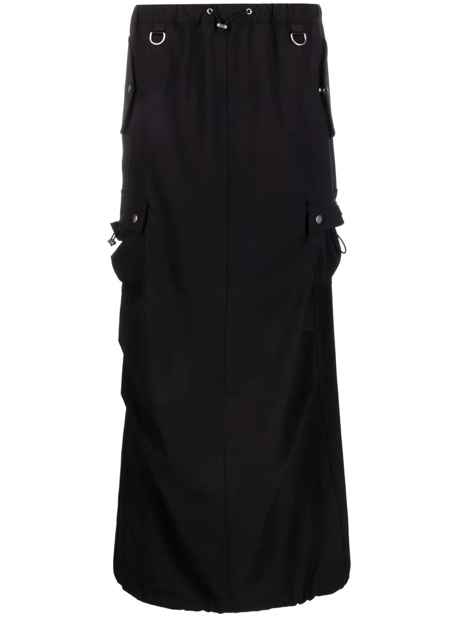 tailored cargo maxi skirt