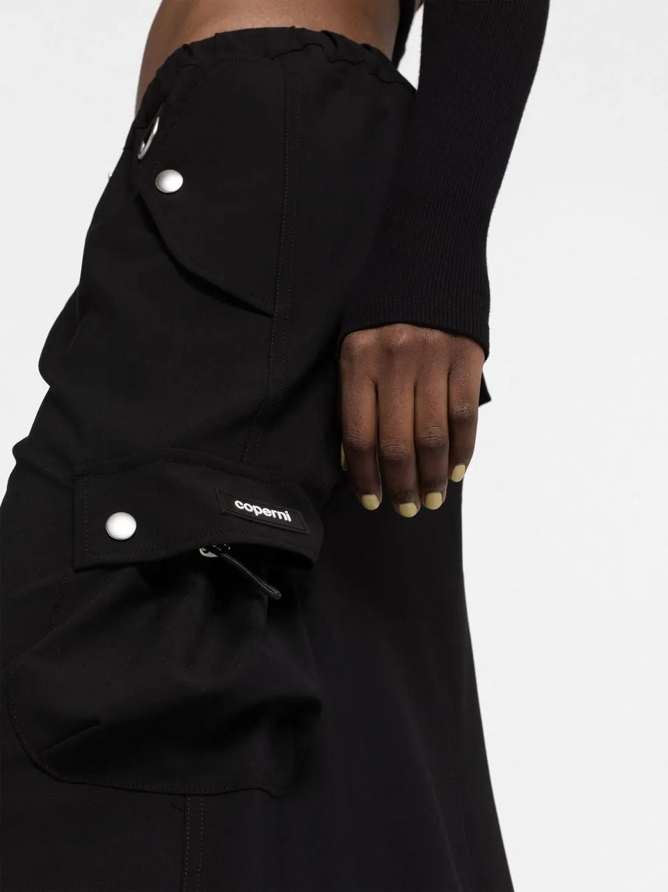 tailored cargo maxi skirt