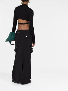 tailored cargo maxi skirt