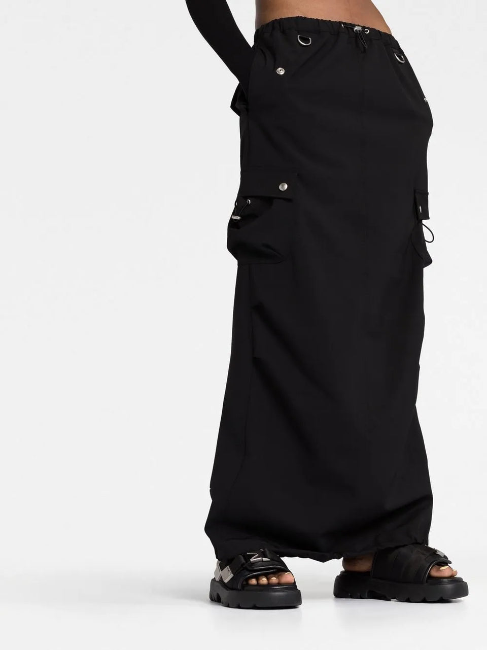 tailored cargo maxi skirt