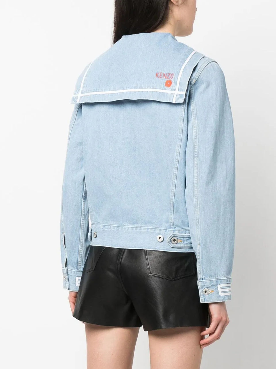 Sailor logo-embroidered denim jacket