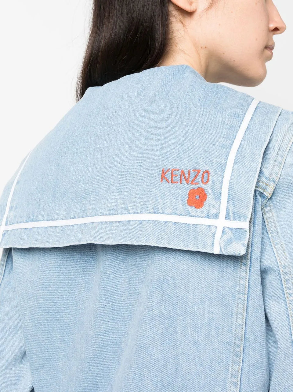 Sailor logo-embroidered denim jacket