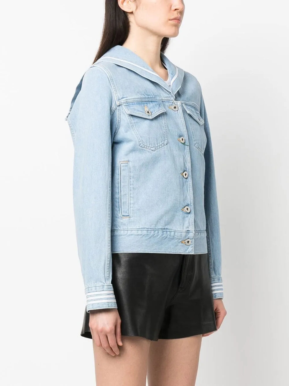 Sailor logo-embroidered denim jacket