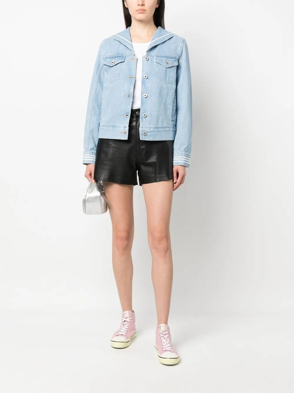 Sailor logo-embroidered denim jacket