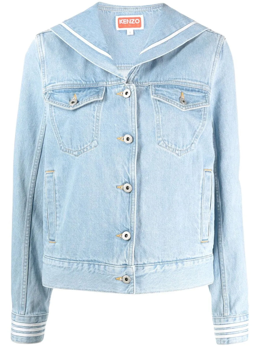 Sailor logo-embroidered denim jacket